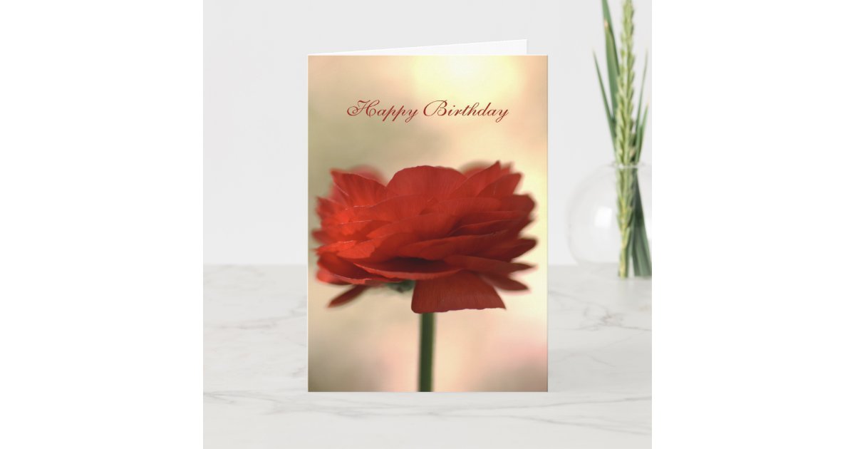 Happy Birthday - Ranunculus Flower Card | Zazzle