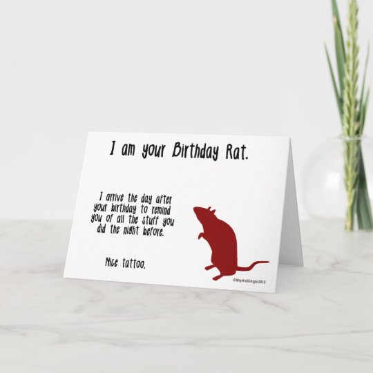 Happy Birthday Rat Card Zazzle Com