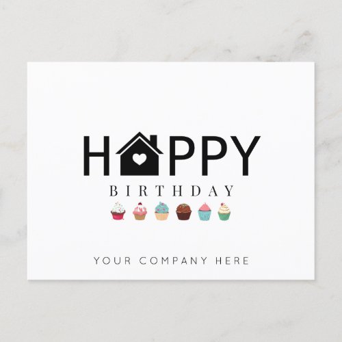 Happy Birthday Realty Cupcake Postcard