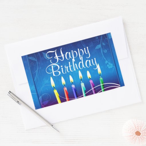 Birthday Sticker Rectangular Happy Birthday Rectangular Sticker | Zazzle