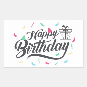 Happy Birthday Rectangular Sticker