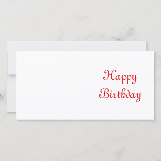Happy Birthday. Red and White. Custom (Front)