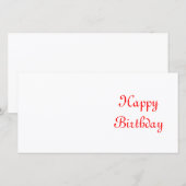 Happy Birthday. Red and White. Custom (Front/Back)