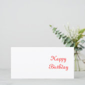 Happy Birthday. Red and White. Custom (Standing Front)