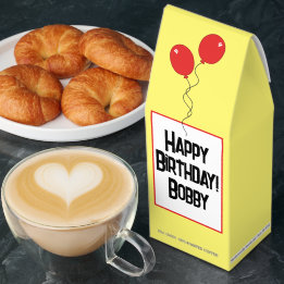 Happy Birthday Red Balloons Roasted Coffee Gift