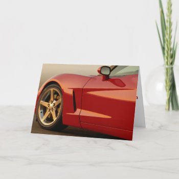 Happy Birthday Red Corvette Card by Incatneato at Zazzle