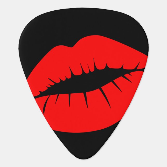 Happy Birthday Red Lips Guitar Pick (Front)