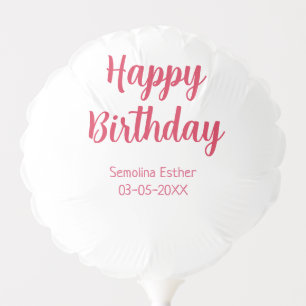 happy birthday red name retro simple modern elegan balloon