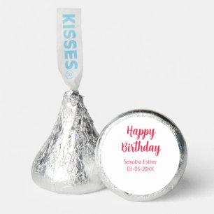 happy birthday red name retro simple modern elegan hershey®'s kisses®