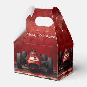 Happy Birthday Red Race Car Favor Boxes