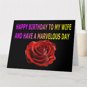 HAPPY BIRTHDAY RED ROSE WIFE CARD