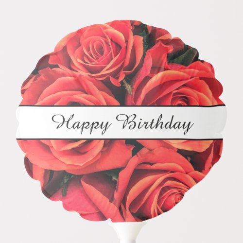 Happy Birthday Red Roses Balloon