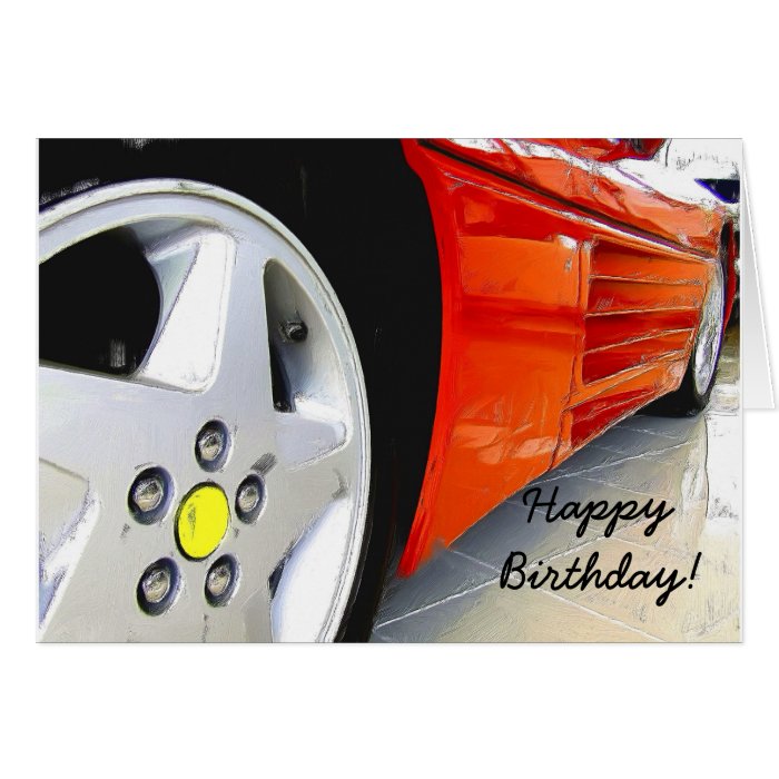 Happy Birthday Red Sports Car greeting card Zazzle