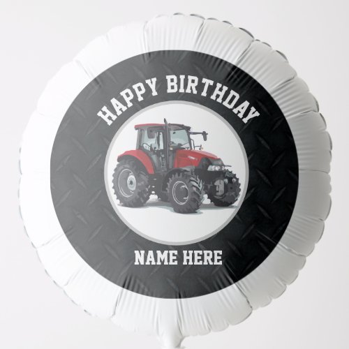 Happy Birthday Red Tractor Farming Birthday Balloon