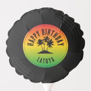 Happy Birthday Reggae Music Vinyl Record Balloon