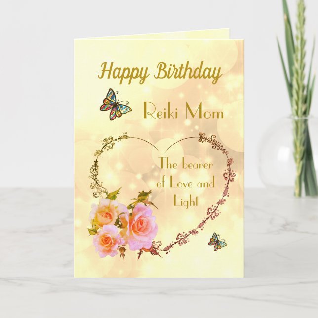 Happy Birthday Reiki Mom design Card (Front)