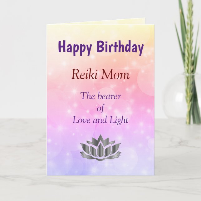 Happy Birthday Reiki Mom design Card (Front)