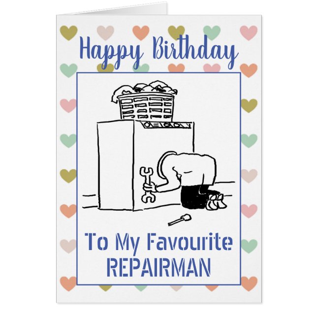 Happy Birthday Repairman Cards (Front)
