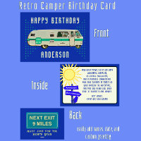 Happy Birthday Retro Camper RV Travel