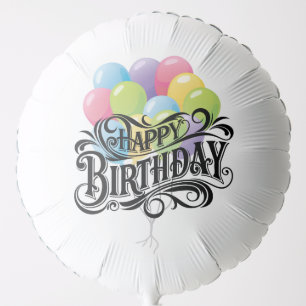 Happy Birthday Retro Card Balloons