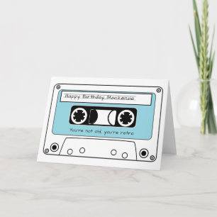 Happy Birthday Retro Cassette Tape Personalized Card