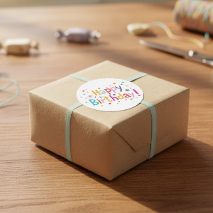 Happy Birthday (Retro) Classic Round Sticker