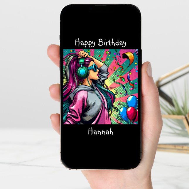 Happy Birthday | Retro Pop Art Card (Front Digital)