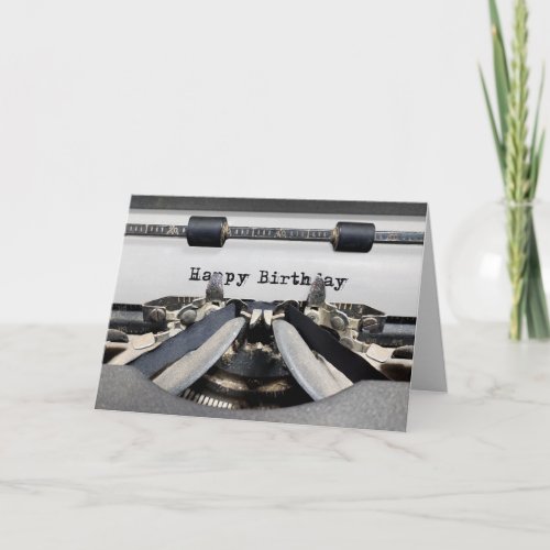 Happy Birthday Retro Typewriter  Card