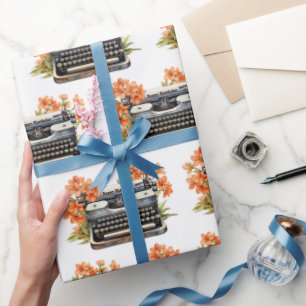 Happy Birthday Retro Typewriter Wrapping Paper