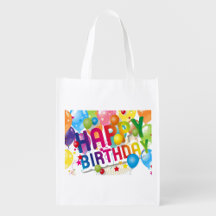 Happy Birthday Reusable Grocery Bag