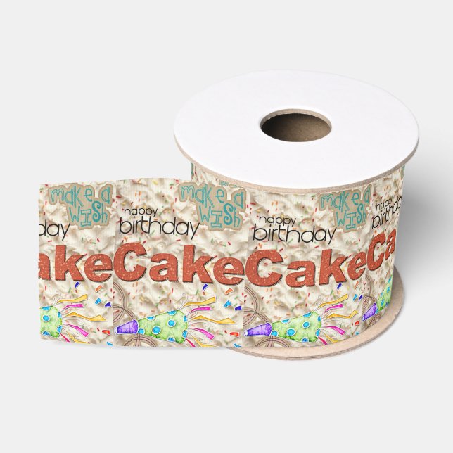 Happy Birthday Ribbon, Friends Family Surprise Gro Grosgrain Ribbon (Spool)