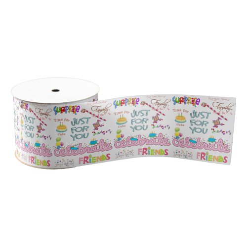 Happy Birthday Ribbon Friends Family Surprise Grosgrain Ribbon