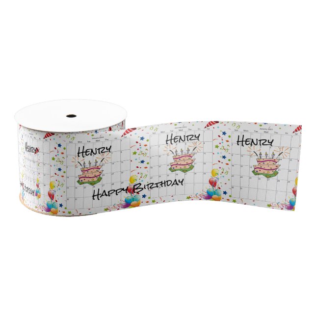 Happy Birthday Ribbon, November 2022 Grosgrain  Grosgrain Ribbon (Spool)