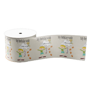 Happy Birthday Ribbon, Wishing for a dog Grosgrain Ribbon