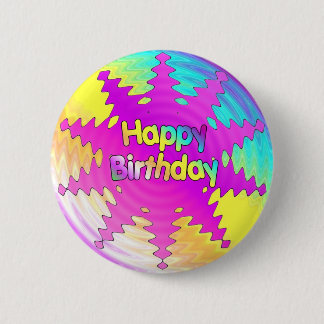 Happy Birthday Ripple Pinback Button