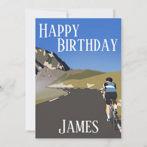 Happy birthday road cycling Col du tourmalet  Holiday Card