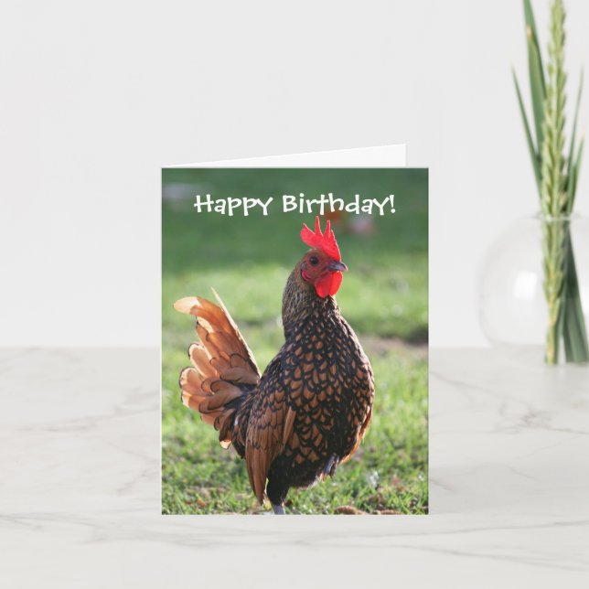 Happy Birthday, Rooster Card (Front)