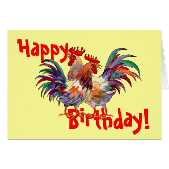 HAPPY BIRTHDAY ROOSTERS by SHARON SHARPE Card | Zazzle