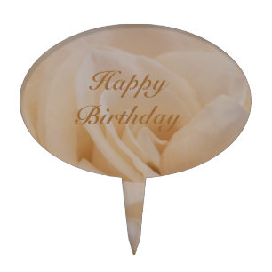 Happy Birthday Rose Cake Topper