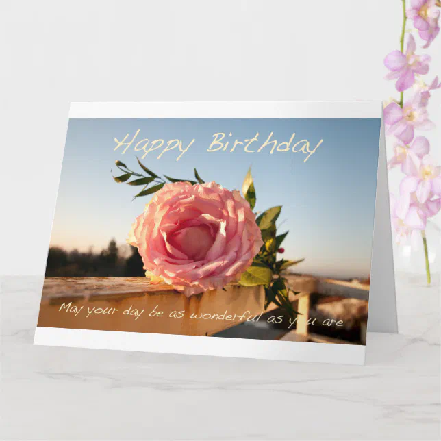 Happy Birthday Rose Card | Zazzle