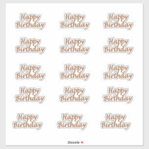 Happy birthday rose gold balloon style text sticker