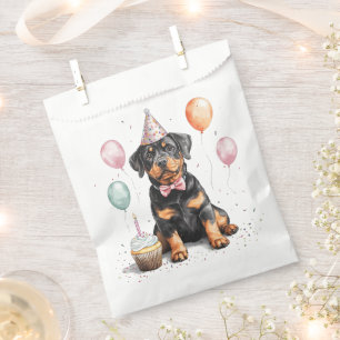 Happy Birthday Rottweiler Dog Favor Bag