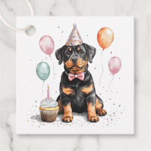 Happy Birthday Rottweiler Dog Favor Tags
