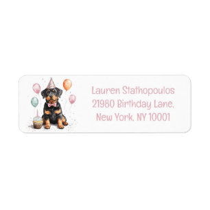 Happy Birthday Rottweiler Dog Label