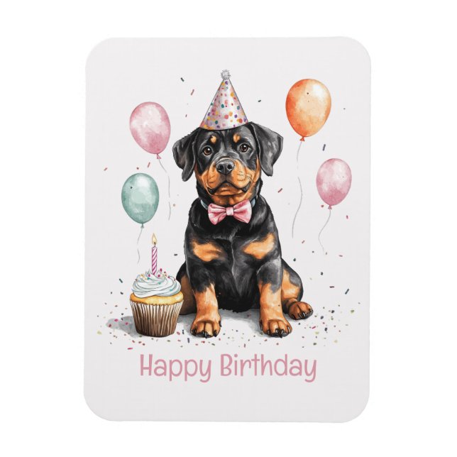 Happy Birthday Rottweiler Dog Magnet (Vertical)