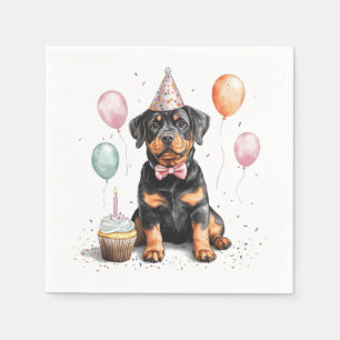 Happy Birthday Rottweiler Dog Napkins