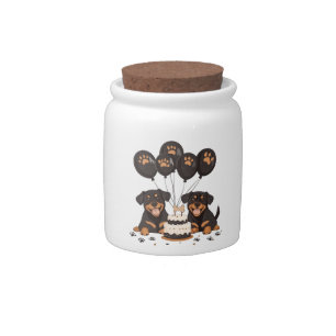 Happy Birthday Rottweiler Dogs Candy Jar