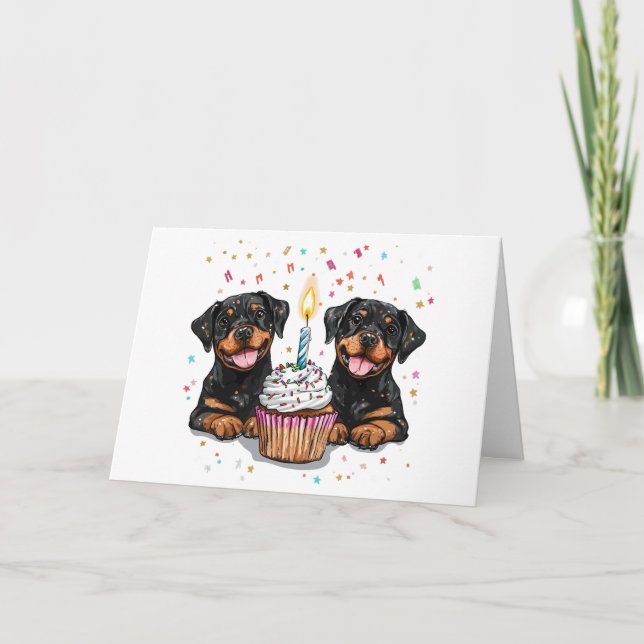 Happy Birthday Rottweiler Dogs Card (Front)