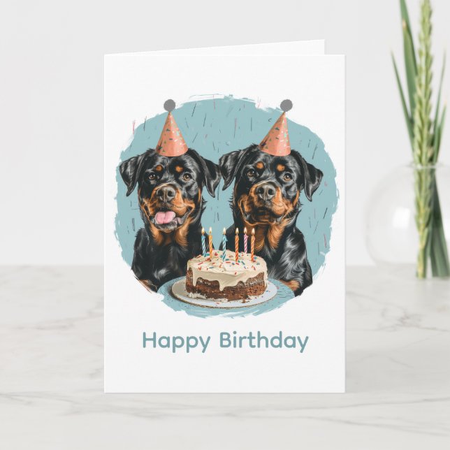 Happy Birthday Rottweiler Dogs Card (Front)