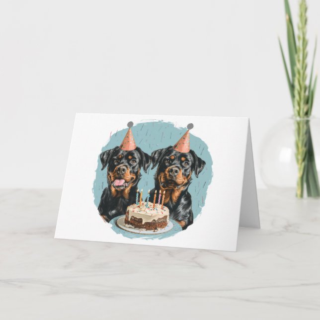 Happy Birthday Rottweiler Dogs Card (Front)